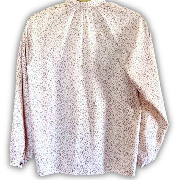 Vintage Fall Floral Button Down (Size XS / S), Cream & Burgundy, Soft Cottage - Picture 5 of 8